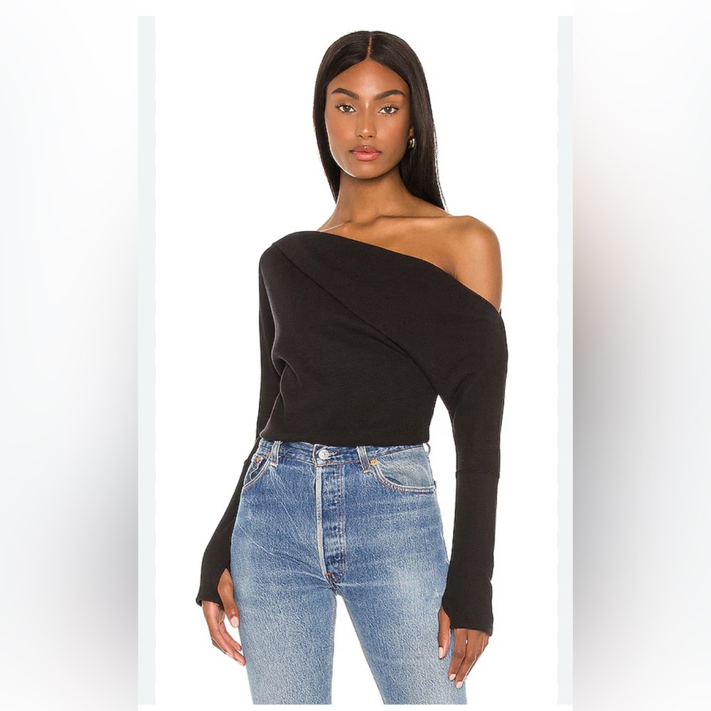 We The Free Fuji Black off shoulder top